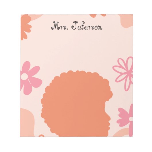 Simple Elegant Boho Teacher Notepad Notitieblok (Voorkant)