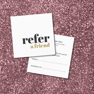 Simple Elegant Bold Beauty Salon Referral Card