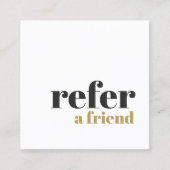 Simple Elegant Bold Beauty Salon Referral Card (Voorkant)