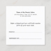 Simple Elegant Bold Beauty Salon Referral Card (Achterkant)