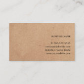 Simple Elegant Bold PRINTED Kraft Paper Consultant Visitekaartje (Achterkant)