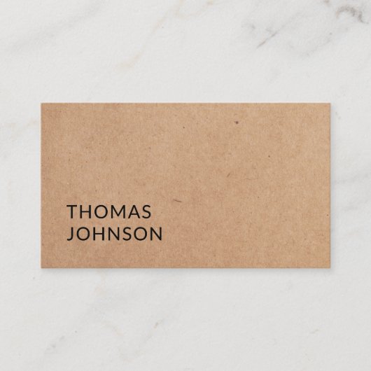Simple Elegant Bold PRINTED Kraft Paper Consultant Visitekaartje (Voorkant)