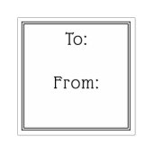 Simple elegant border to from gift label rubberstempel (Afrduk)