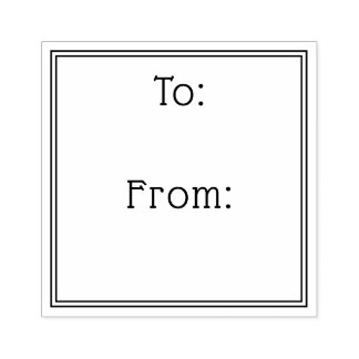 Simple elegant border to from gift label rubberstempel