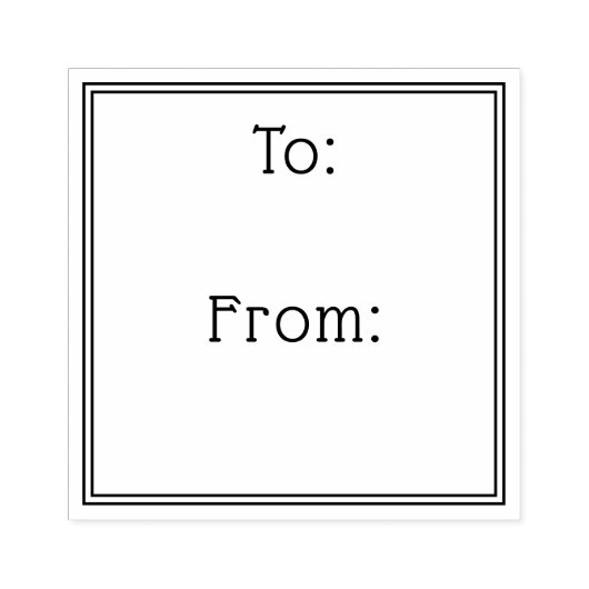 Simple elegant border to from gift label rubberstempel (Afrduk)