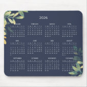 Simple Elegant Botanical 2026 Calendar | Mousepad Muismat (Voorkant)