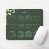 Simple Elegant Botanical 2026 Calendar | Mousepad Muismat (Met muis)