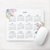 Simple Elegant Botanical 2026 Calendar | Mousepad Muismat (Met muis)