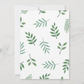 Simple Elegant Botanical Greenery Leaves Wedding  Kaart (Achterkant)