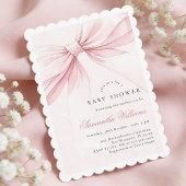 Simple Elegant Bow Baby Shower Invitation Kaart