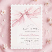 Simple Elegant Bow Baby Shower Invitation Kaart