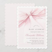 Simple Elegant Bow Baby Shower Invitation Kaart (Voorkant / Achterkant)