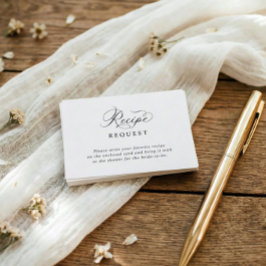 Simple Elegant Bridal Shower Recipe Request Informatiekaartje