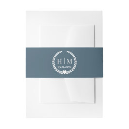 Simple Elegant Bride and Groom Initials Monogram Uitnodigingen Wikkel