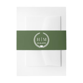 Simple Elegant Bride and Groom Initials Monogram Uitnodigingen Wikkel