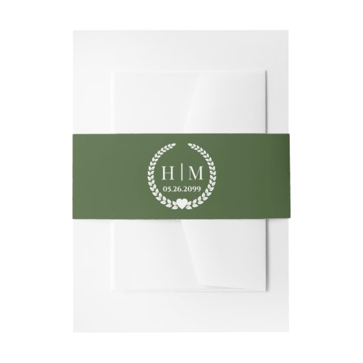 Simple Elegant Bride and Groom Initials Monogram Uitnodigingen Wikkel (Voorkant Voorbeeld)