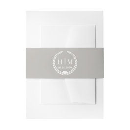 Simple Elegant Bride and Groom Initials Monogram Uitnodigingen Wikkel