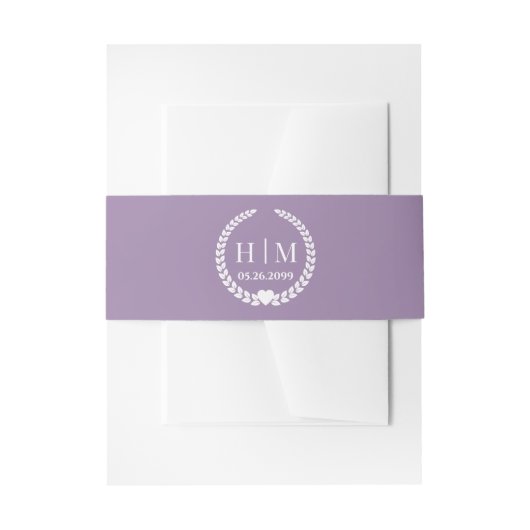 Simple Elegant Bride and Groom Initials Monogram Uitnodigingen Wikkel (Voorkant Voorbeeld)