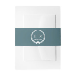 Simple Elegant Bride and Groom Initials Monogram Uitnodigingen Wikkel