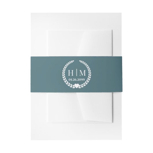 Simple Elegant Bride and Groom Initials Monogram Uitnodigingen Wikkel (Voorkant Voorbeeld)