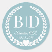 Simple Elegant Bride and Groom Monogram Ronde Sticker (Voorkant)