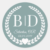Simple Elegant Bride and Groom Monogram Ronde Sticker (Voorkant)