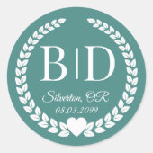 Simple Elegant Bride and Groom Monogram Ronde Sticker (Voorkant)