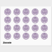 Simple Elegant Bride and Groom Monogram Ronde Sticker (Vel)