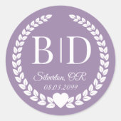 Simple Elegant Bride and Groom Monogram Ronde Sticker (Voorkant)
