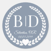 Simple Elegant Bride and Groom Monogram Ronde Sticker (Voorkant)