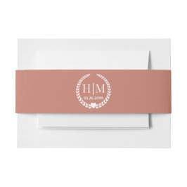Simple Elegant Bride and Groom Monogram Uitnodigingen Wikkel
