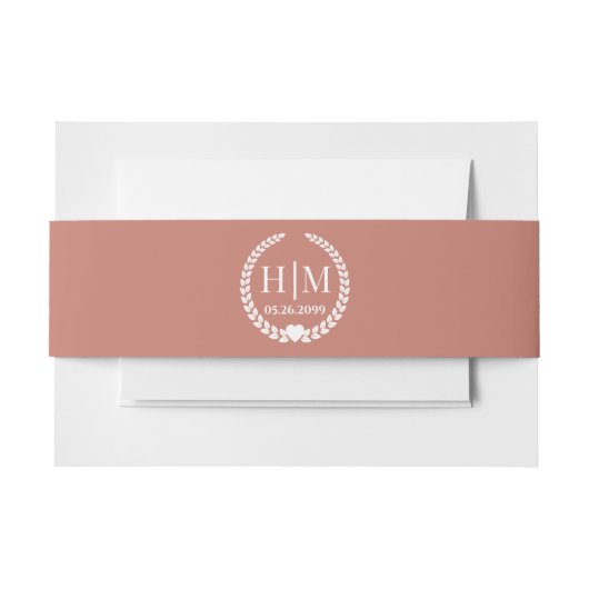 Simple Elegant Bride and Groom Monogram Uitnodigingen Wikkel (Voorkant Voorbeeld)
