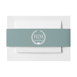 Simple Elegant Bride and Groom Monogram Uitnodigingen Wikkel
