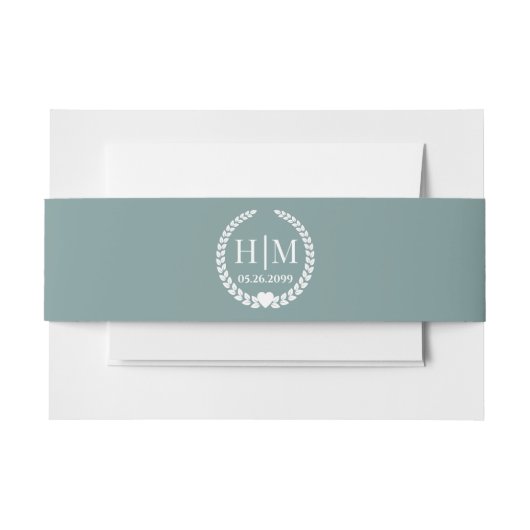 Simple Elegant Bride and Groom Monogram Uitnodigingen Wikkel (Voorkant Voorbeeld)