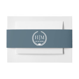 Simple Elegant Bride and Groom Monogram Uitnodigingen Wikkel