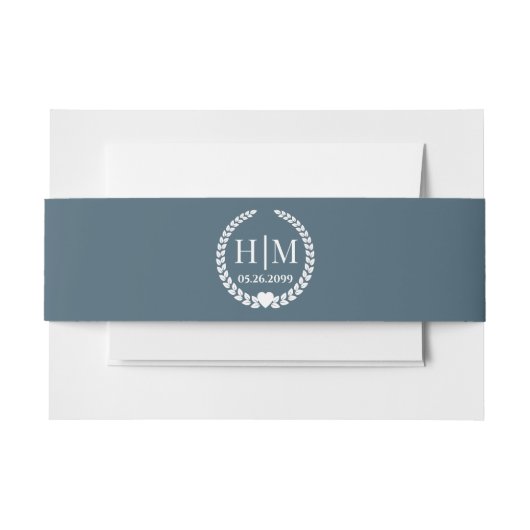 Simple Elegant Bride and Groom Monogram Uitnodigingen Wikkel (Voorkant Voorbeeld)