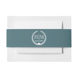 Simple Elegant Bride and Groom Monogram Uitnodigingen Wikkel