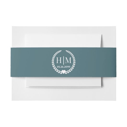 Simple Elegant Bride and Groom Monogram Uitnodigingen Wikkel (Voorkant Voorbeeld)