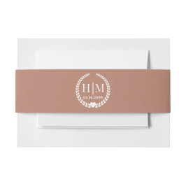 Simple Elegant Bride and Groom Monogram Uitnodigingen Wikkel
