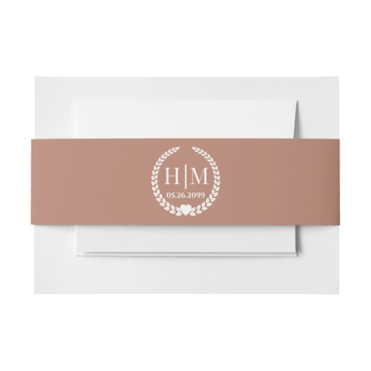 Simple Elegant Bride and Groom Monogram Uitnodigingen Wikkel (Voorkant Voorbeeld)