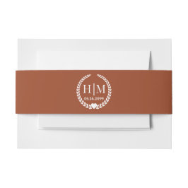 Simple Elegant Bride and Groom Monogram Uitnodigingen Wikkel
