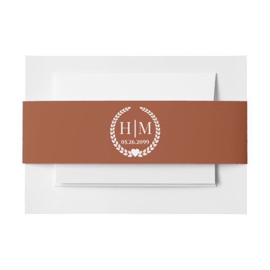 Simple Elegant Bride and Groom Monogram Uitnodigingen Wikkel (Voorkant Voorbeeld)
