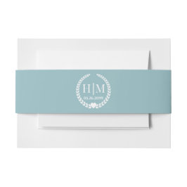 Simple Elegant Bride and Groom Monogram Uitnodigingen Wikkel