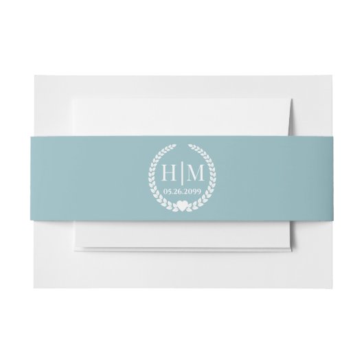 Simple Elegant Bride and Groom Monogram Uitnodigingen Wikkel (Voorkant Voorbeeld)