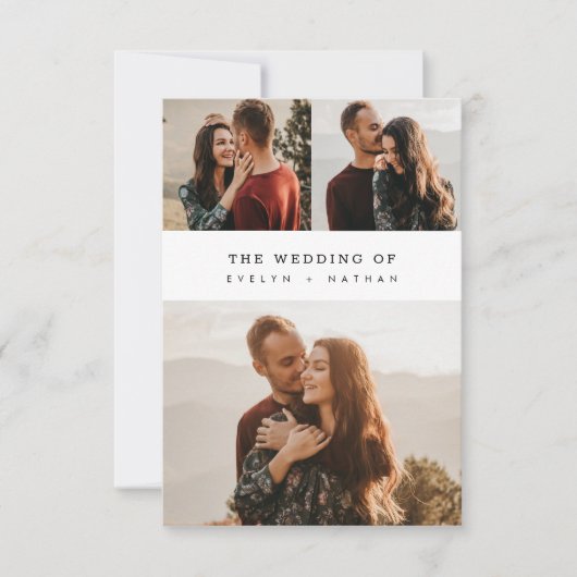 Simple Elegant Budget Photo Collage Wedding Kaart (Voorkant)