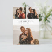Simple Elegant Budget Photo Collage Wedding Kaart (Staand voorkant)