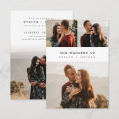 Simple Elegant Budget Photo Collage Wedding Kaart (Voorkant / Achterkant)