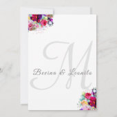 Simple Elegant Burgundy Floral | Moderne bruiloft Kaart (Achterkant)