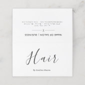 Simple elegant business light beauty salon afsprakenkaart (Buitenkant ongevouwen)