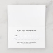 Simple elegant business light beauty salon afsprakenkaart (Binnenkant ongevouwen)